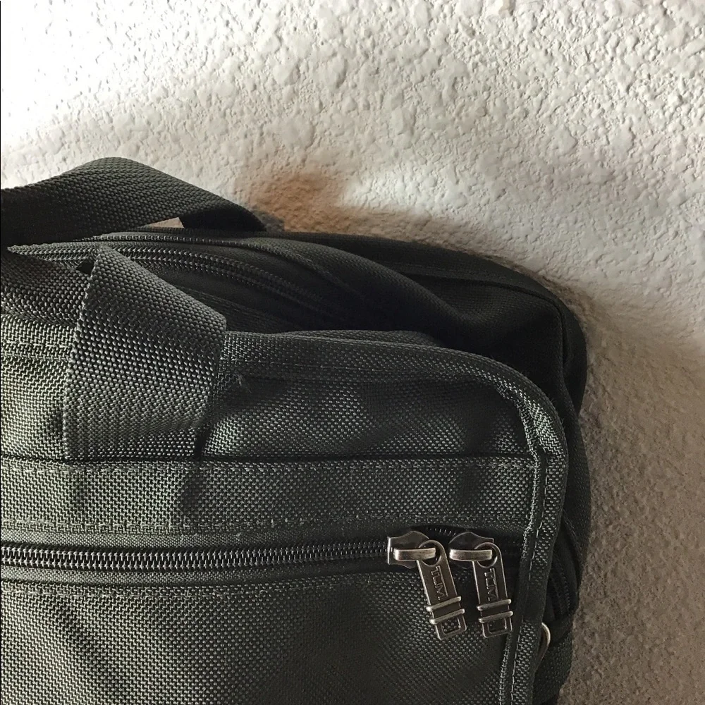 Tumi army green laptop bag